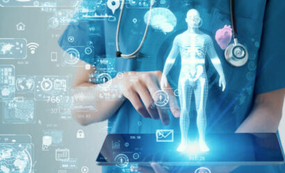 Medical technology concept. Remote medicine. Electronic medical record.